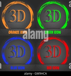 New icon symbol. 3D style. Trendy, modern design with space for your ...