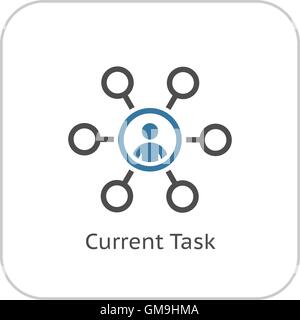 Current Tasks Icon. Business Concept. Flat Design. Stock Vector