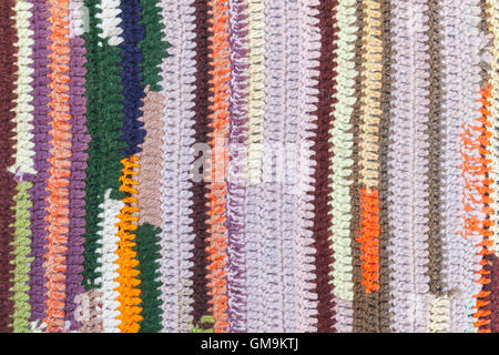 Colorful striped abstract pattern of knitted fabric, background photo texture Stock Photo