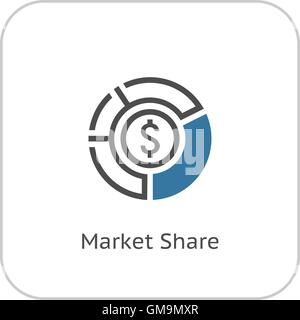 Market Share Icon. Business Concept. Flat Design. Stock Vector