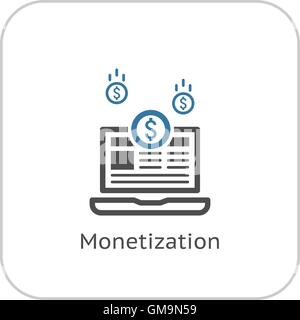Monetization Icon. Business Concept. Flat Design. Stock Vector
