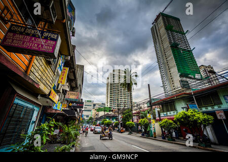 Street and buildings in Sampaloc, Manila, The Philippines. Stock Photo