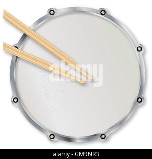 Drumskin and Sticks Stock Vector