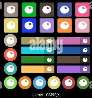 number zero icon sign. Set from twenty seven multicolored flat buttons. Vector Stock Vector