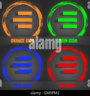 Right-aligned icon sign. Fashionable modern style. In the orange, green, blue, red design. Vector Stock Vector
