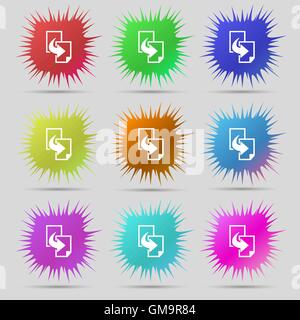 Copy file sign icon. Duplicate document symbol. Nine original needle buttons. Vector Stock Vector
