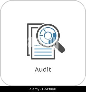 Audit Icon. Business Concept. Flat Design. Stock Vector