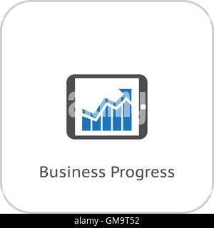 Business Progress Icon. Flat Design. Stock Vector
