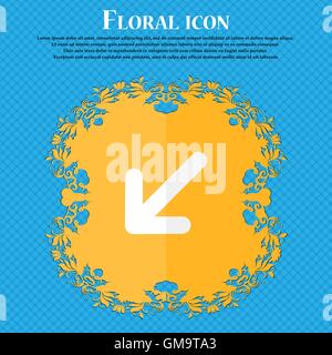 turn to full screen. Floral flat design on a blue abstract background with place for your text. Vector Stock Vector