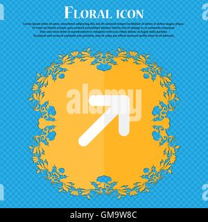 Arrow Expand Full screen Scale . Floral flat design on a blue abstract background with place for your text. Vector Stock Vector