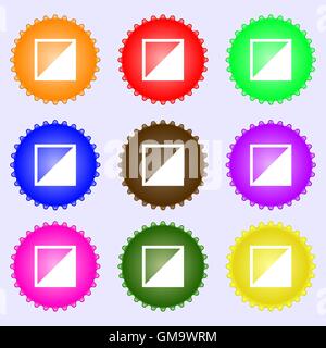 contrast icon sign. A set of nine different colored labels. Vector Stock Vector