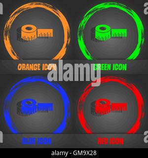 Roulette construction icon sign. Fashionable modern style. In the orange, green, blue, red design. Vector Stock Vector