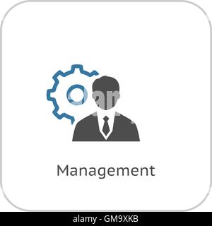 Management Icon. Business Concept. Flat Design. Stock Vector
