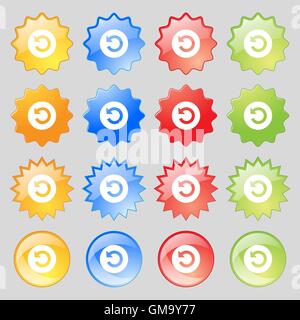 Upgrade, arrow icon sign. Big set of 16 colorful modern buttons for your design. Vector Stock Vector