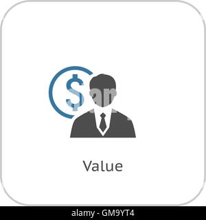 Value Icon. Business Concept. Flat Design. Stock Vector