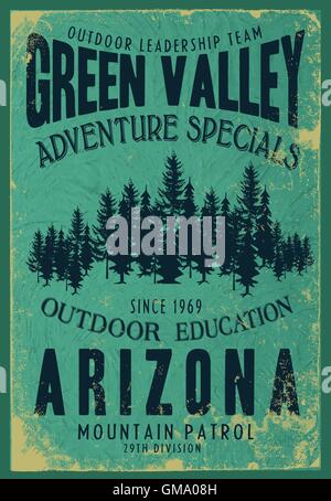 Wilderness and nature exploration vintage posters and design elements. outdoor activity symbols with grunge backgraund. Stock Vector