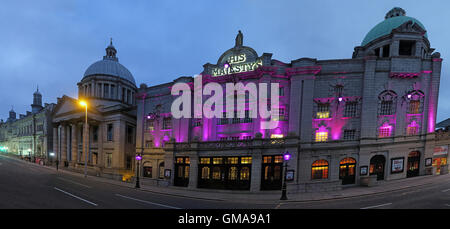 His Majestys Theatre, Aberdeen City Centre, Scotland, UK at night Stock Photo