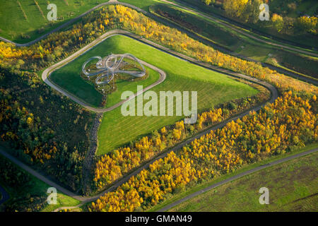 Aerial photo, Tiger and Turtle Magic Mountain, Landmarke Angerpark, Aerial of Duisburg, Ruhr area, North Rhine-Westphalia Stock Photo