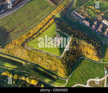 Aerial photo, Tiger and Turtle Magic Mountain, Landmarke Angerpark, Aerial of Duisburg, Ruhr area, North Rhine-Westphalia Stock Photo