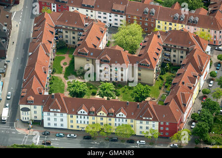 Aerial view, Osterfeld Rheinische Straße, Osterfeld, Aerial view of Oberhausen-Nord Oberhausen, Ruhr area,north rhine-westphalia Stock Photo