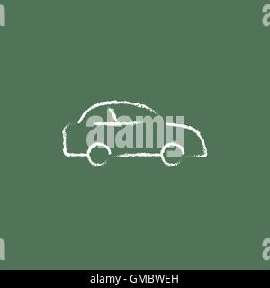 Car icon drawn in chalk. Stock Vector