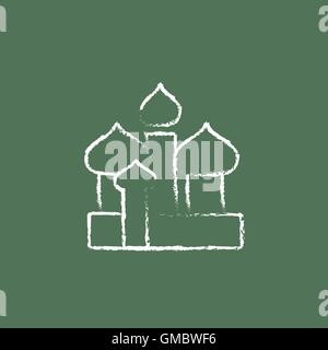 Orthodox church icon drawn in chalk. Stock Vector
