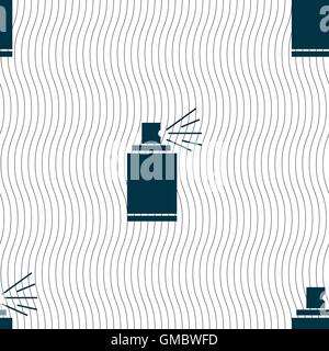 Graffiti spray can sign icon. Aerosol paint symbol. Seamless pattern with geometric texture. Vector Stock Vector