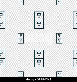 Safe sign icon. Deposit lock symbol. Seamless pattern with geometric texture. Vector Stock Vector