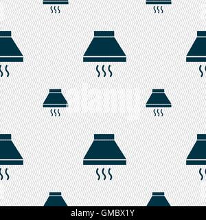 Kitchen hood icon sign. Seamless pattern with geometric texture. Vector Stock Vector