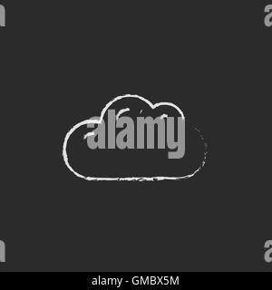 Cloud computing icon drawn in chalk. Stock Vector