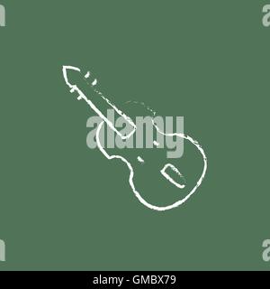 Cello icon drawn in chalk. Stock Vector
