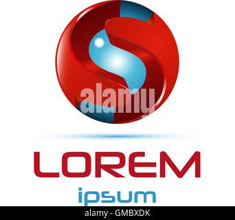 Abstract 3d sphere logo Stock Vector