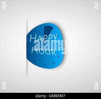 deformed happy hour watch Stock Vector