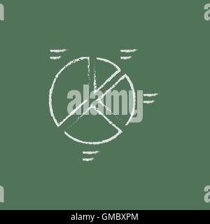 Pie chart icon drawn in chalk. Stock Vector