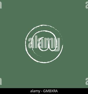 E-mail icon drawn in chalk. Stock Vector