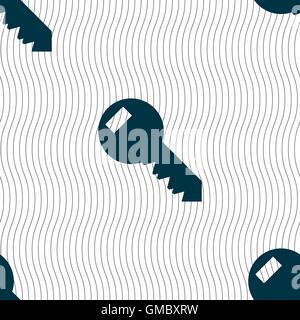 Key sign icon. Unlock tool symbol.. Seamless pattern with geometric texture. Vector Stock Vector