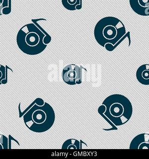 CD or DVD icon sign. Seamless pattern with geometric texture. Vector Stock Vector