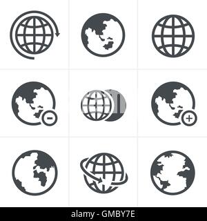 Earth vector icons set Stock Vector