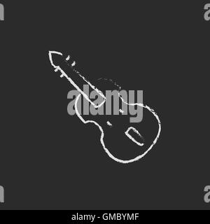 Cello icon drawn in chalk. Stock Vector