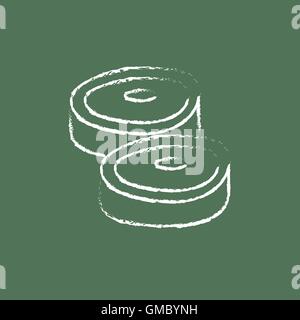 Steak icon drawn in chalk. Stock Vector