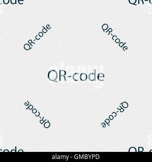 Qr-code sign icon. Scan code symbol. Seamless pattern with geometric texture. Vector Stock Vector