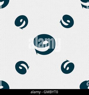 number Nine icon sign. Seamless pattern with geometric texture. Vector Stock Vector
