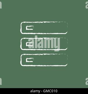 Computer server icon drawn in chalk. Stock Vector