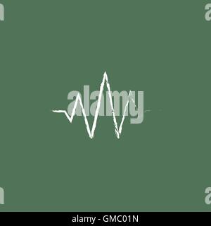 Sound wave icon drawn in chalk. Stock Vector