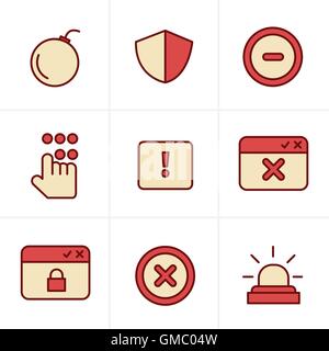 Icons Style  Security icons Stock Vector