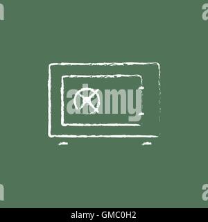 Safe icon drawn in chalk. Stock Vector