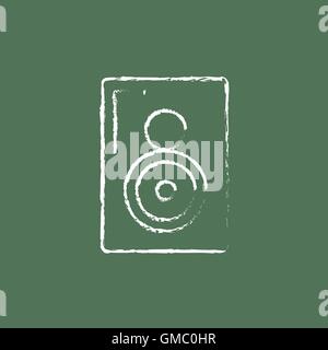 MP3 player icon drawn in chalk. Stock Vector
