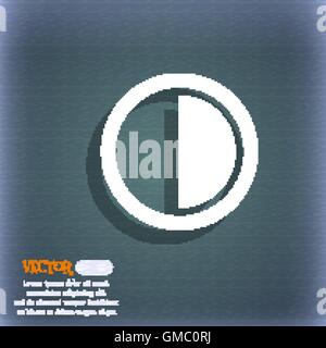 contrast icon sign. On the blue-green abstract background with shadow and space for your text. Vector Stock Vector