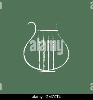 Lyre icon drawn in chalk. Stock Vector