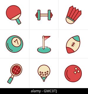 Icons Style Sport icons Set, Vector Design Stock Vector